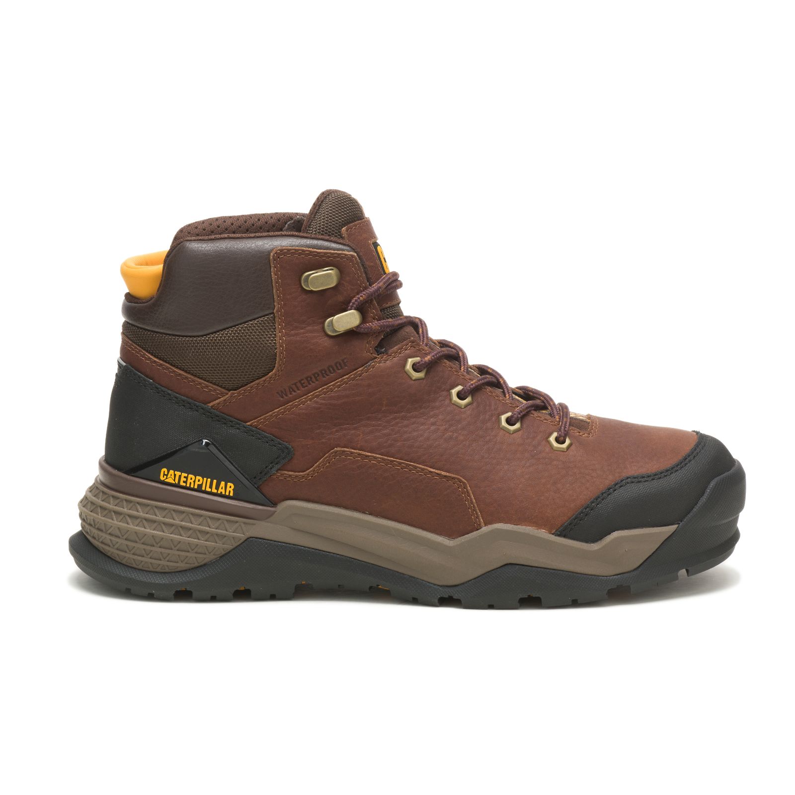 Caterpillar Boots Online Pakistan - Caterpillar Provoke Mid Waterproof Mens Work Boots Brown (210784-BWG)